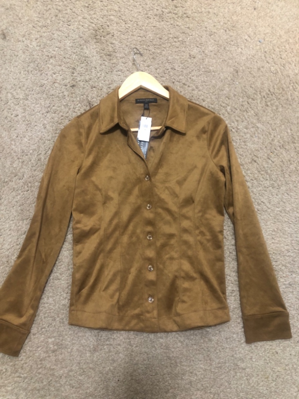 Banana Republic Factory vegan suede shirt. Size XS - Picture 2 of 5